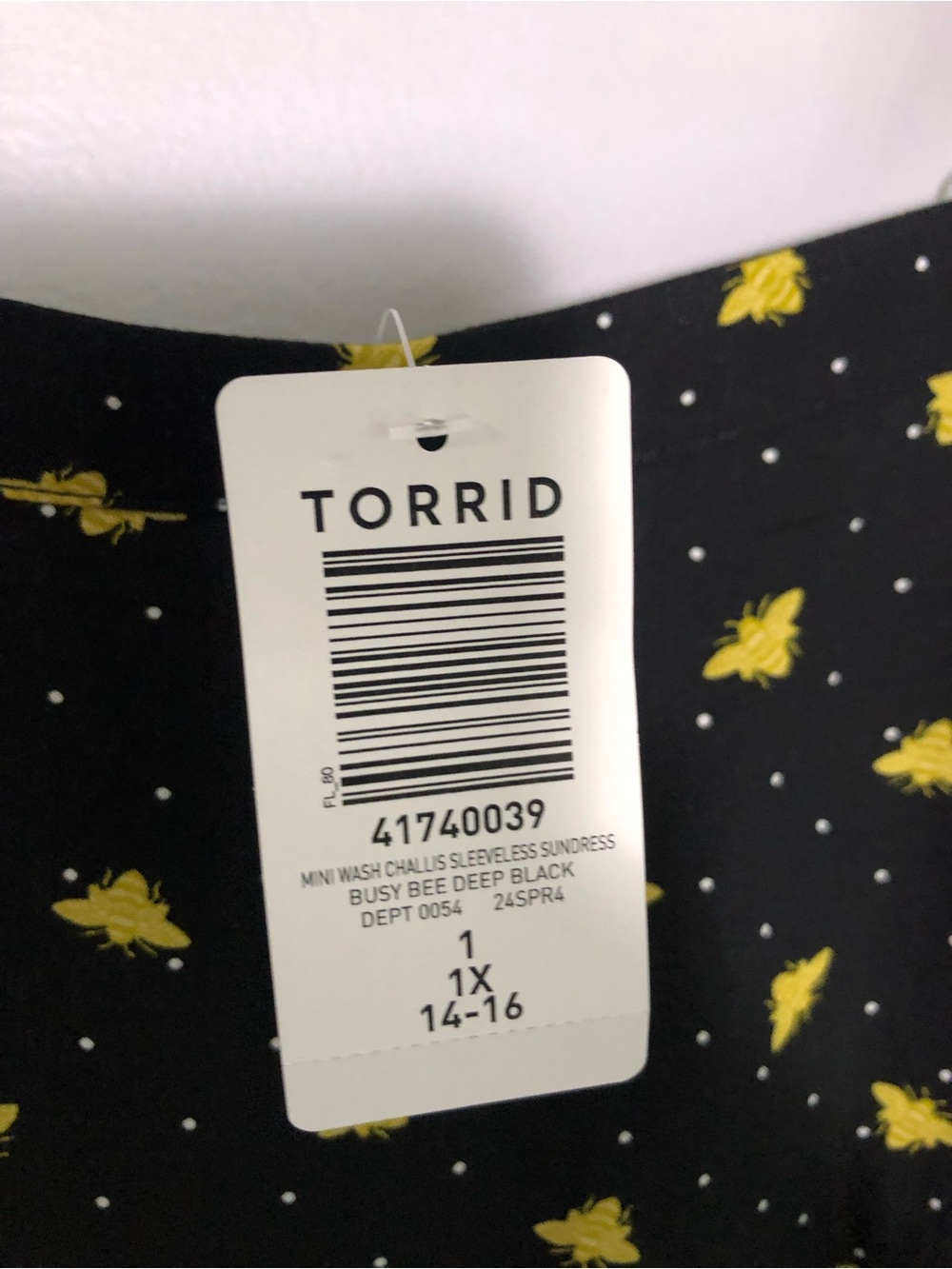 Torrid Black Mini Dress with Bee Print - Picture 3 of 3